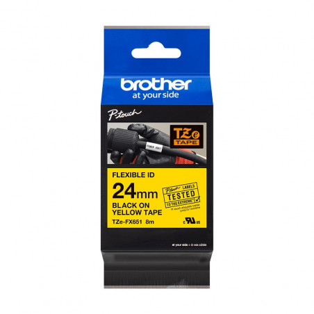Repuesto BROTHER para rotuladora tze fx651eu 24mm negro/amarillo