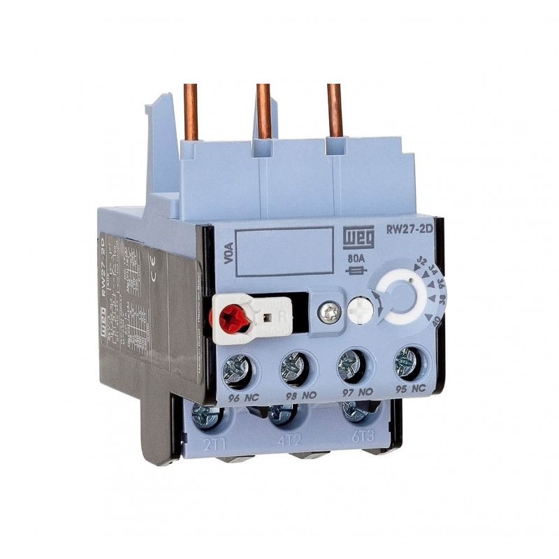 Relé térmico WEG RW27-2D3-D063 tripolar 4-6,3A 690V para montaje CWB9-38