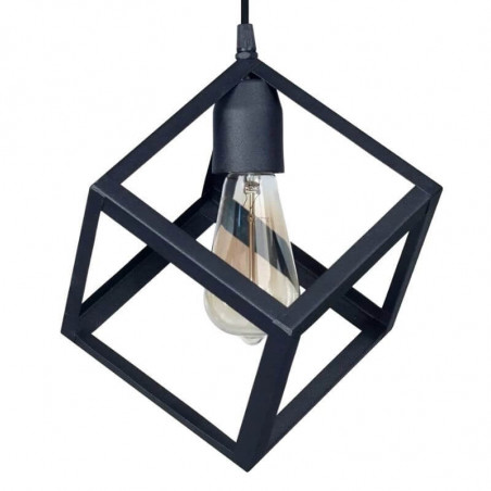 Colgante FERROLUX CUBO para 1 luz E27 negro