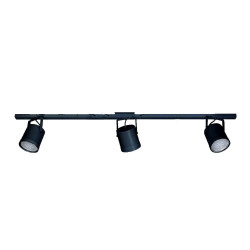 Regleta SAN JUSTO 120cm 3 luces con cabezal techo para ar111 negro texturado