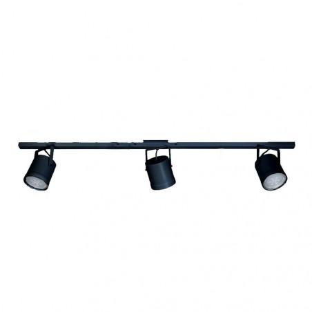 Regleta SAN JUSTO 120cm 3 luces con cabezal techo para ar111 negro texturado