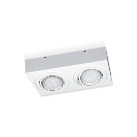 Plafón SAN JUSTO LAGUNA para 2 luces GU10 AR111 móvil blanco