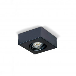 Plafon san justo 6450 chato movil cuadrado gu10 color negro 10x10cm