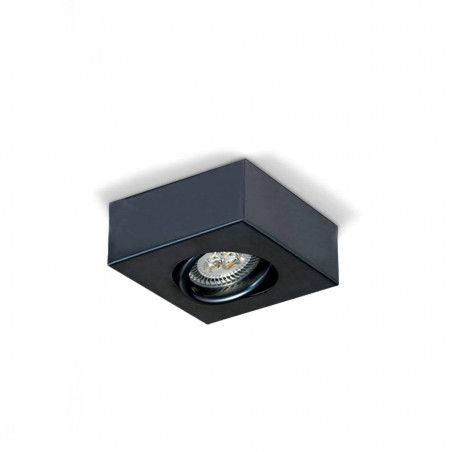 Plafon san justo 6450 chato movil cuadrado gu10 color negro 10x10cm