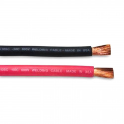 Cable para maquina de soldar 25 mm2 color negro con linea roja