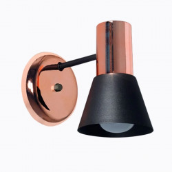 Aplique SAN JUSTO OSTENDE para 1 luz E27 pantalla negra embudo cobre