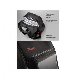 Mochila para notebook noga bg-sl1 15.6' con panel solar y...