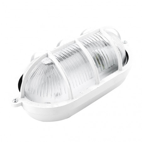 Tortuga ovalada para 1 luz E27 aluminio blanco