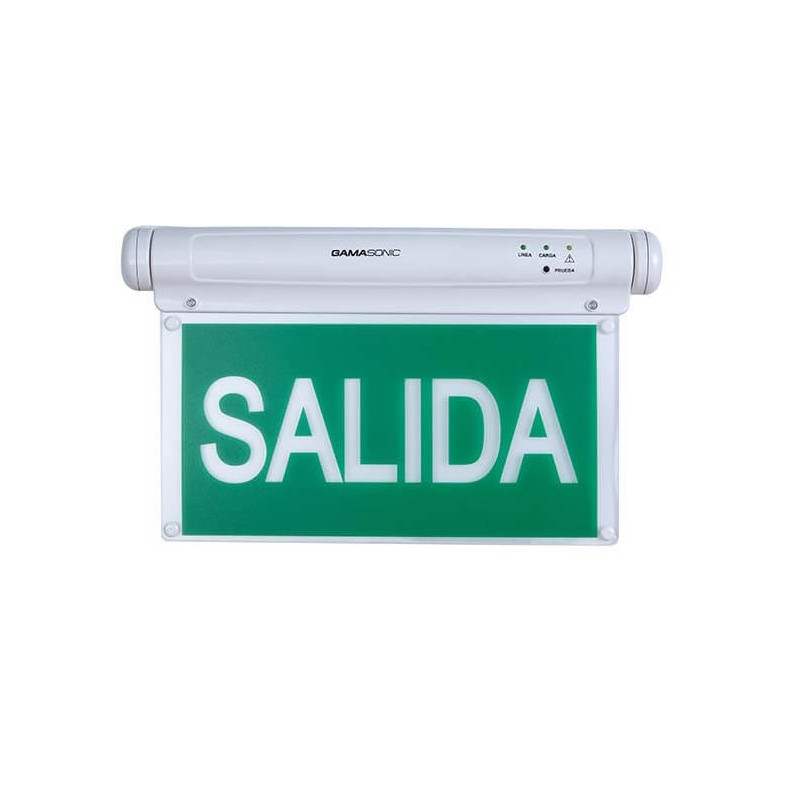 Señalizador Led GAMASONIC GX12BC Salida de Emergencia Simple Faz Verde