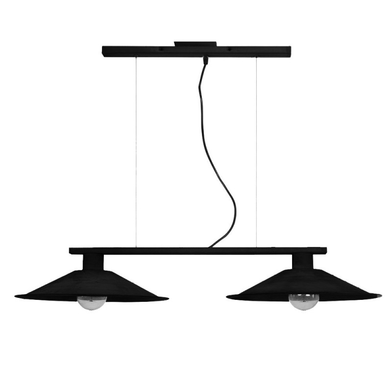 Colgante SAN JUSTO ENSENADA para 2 luces E27 negro regleta Colgante SAN JUSTO ENSENADA para 2 luces E27 negro regleta