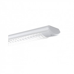 Artefacto INDULAR ECCO LED para 2 tubos led de 120cm en color blanco con louver pvc