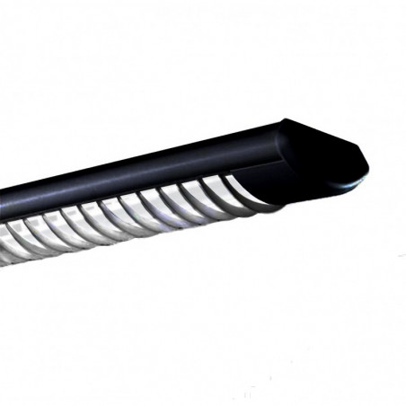 Artefacto INDULAR ECCO para 2 tubos led de 120cm en color negro con louver