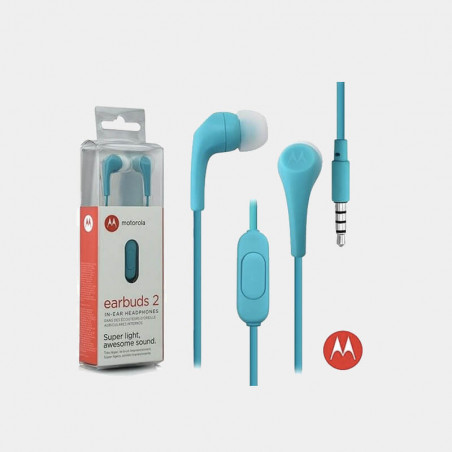 Auricular MOTOROLA EARBUDS2 con micrófono longitud del cable 1.3 m