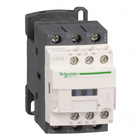 Contactor SCHNEIDER tripolar de 9a 1na+1nc bobina 24vca